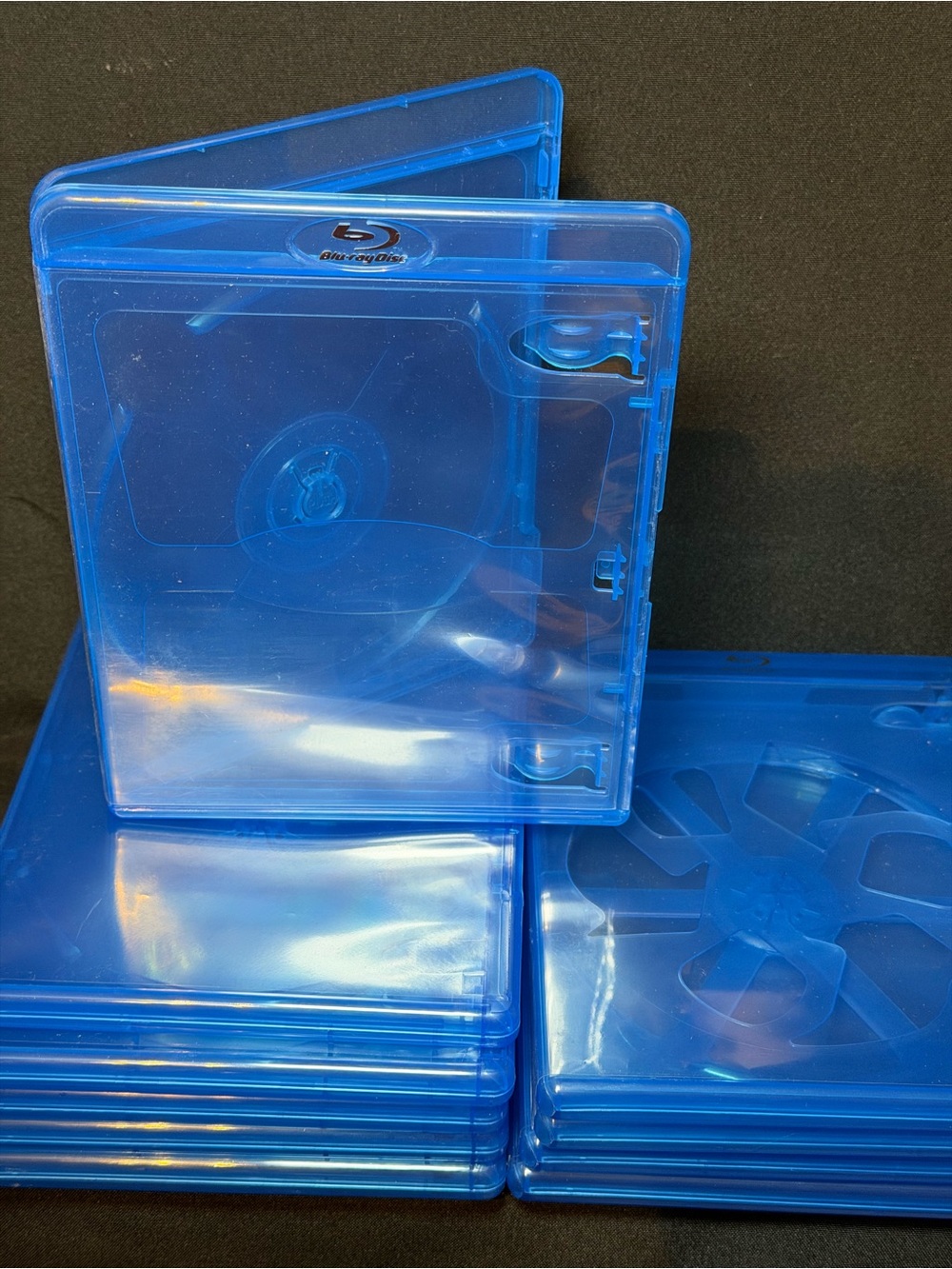 10PK Empty BluRay Blue Plastic Standard Jewel Case for 1 Blu-ray Disc Storage